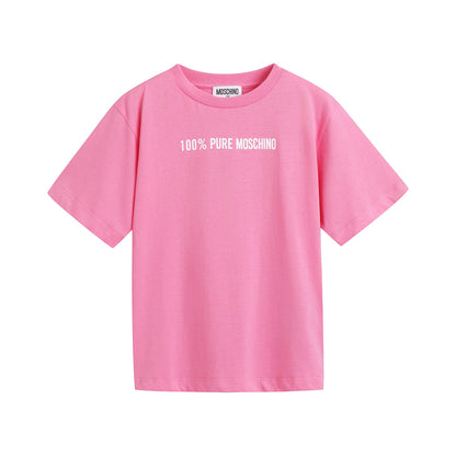 儿童粉色Logo棉T恤