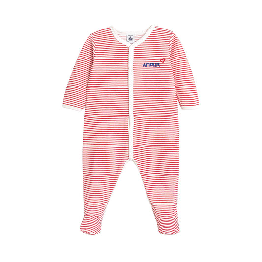 婴儿白色印花棉连体衣