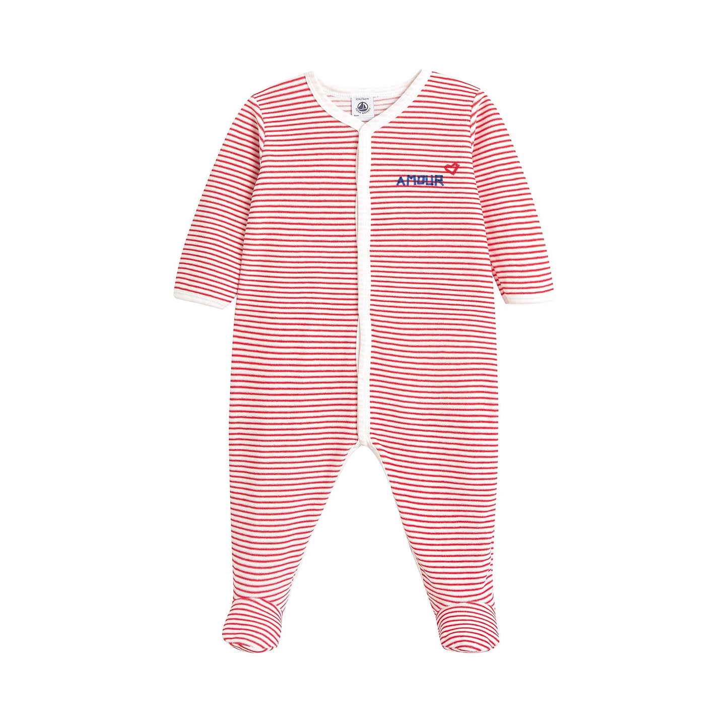 婴儿白色印花棉连体衣