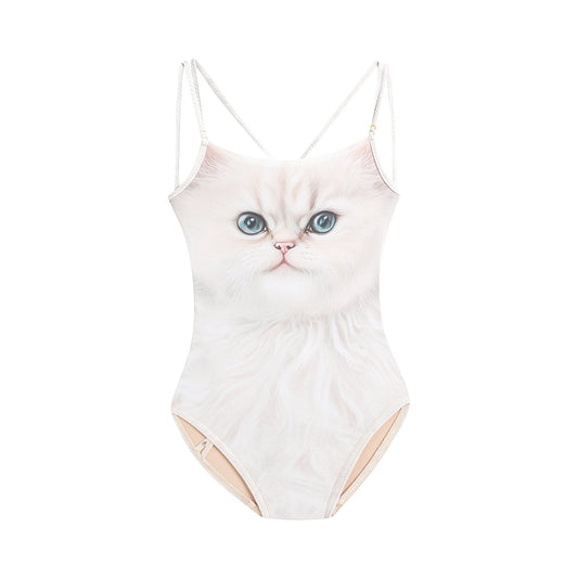 女士白猫"CATavatar"芭蕾舞连体衣(231LE33VL/cream)