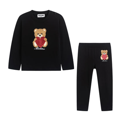 女婴黑色棉套装