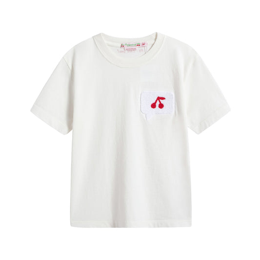 女童白色Logo棉T恤
