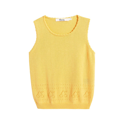 Girls Yellow Logo Knit Vest