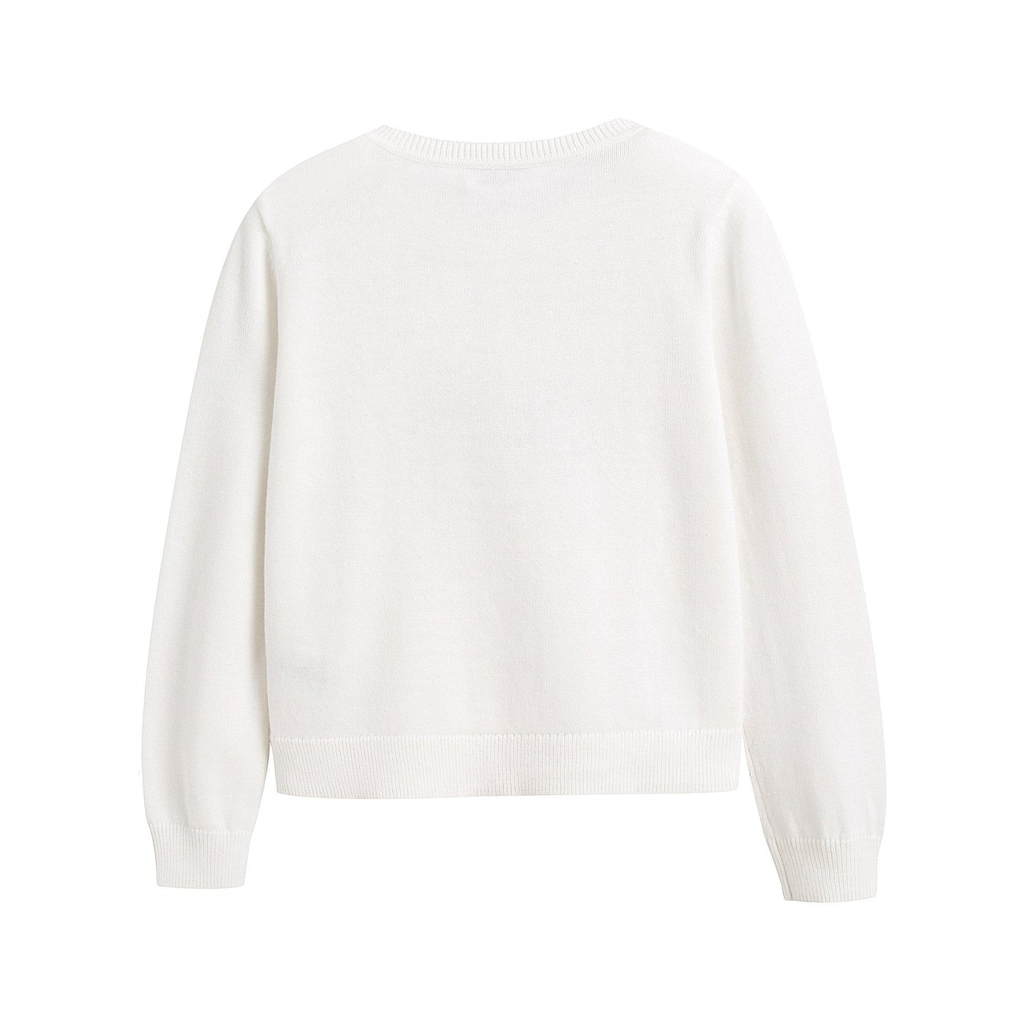 女童白色刺绣棉开衫