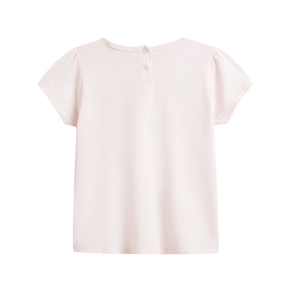 女婴淡粉色棉T恤