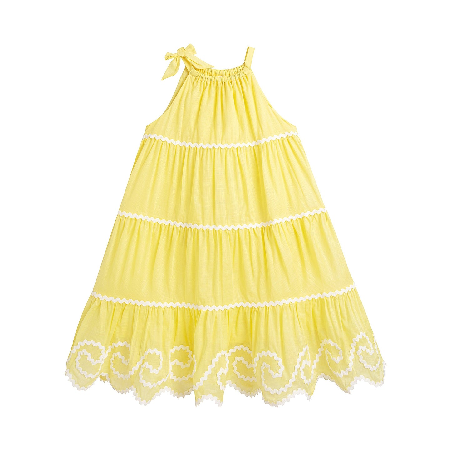 女童黄色棉连衣裙