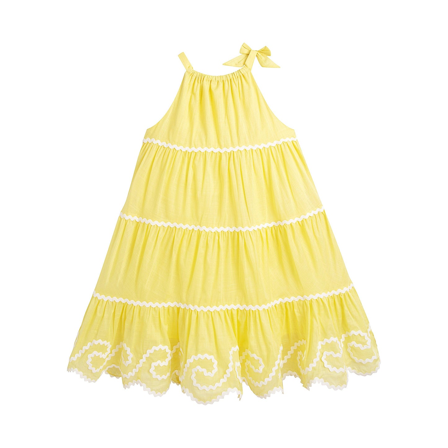 女童黄色棉连衣裙