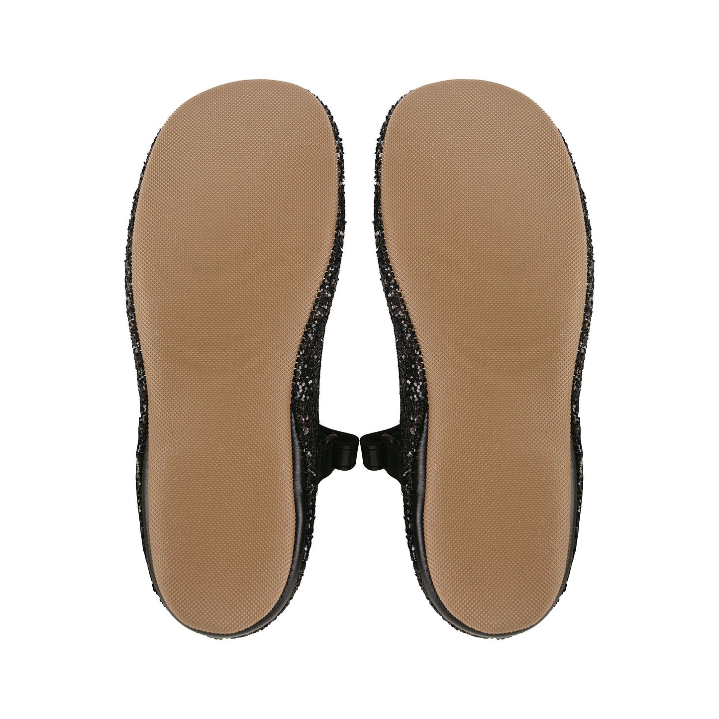 女童黑色闪光芭蕾鞋