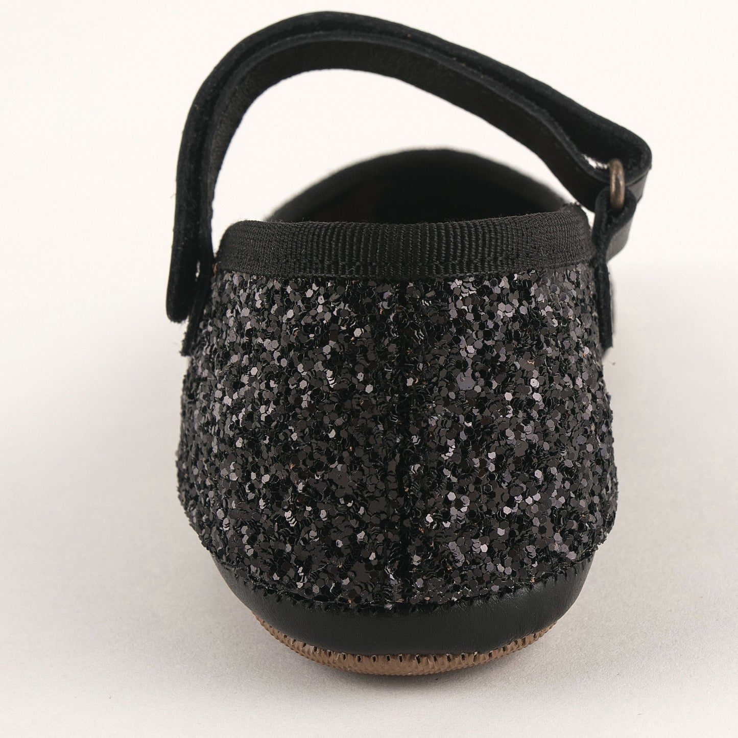 女童黑色闪光芭蕾鞋