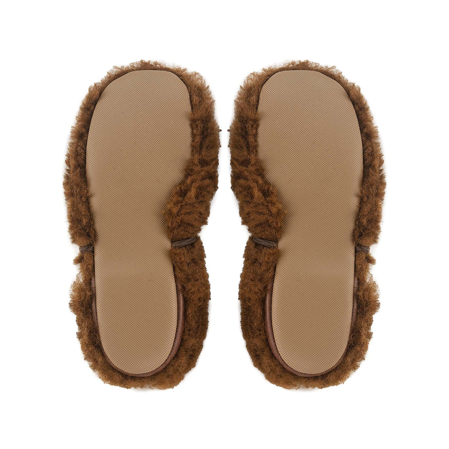 女童棕色毛绒芭蕾鞋