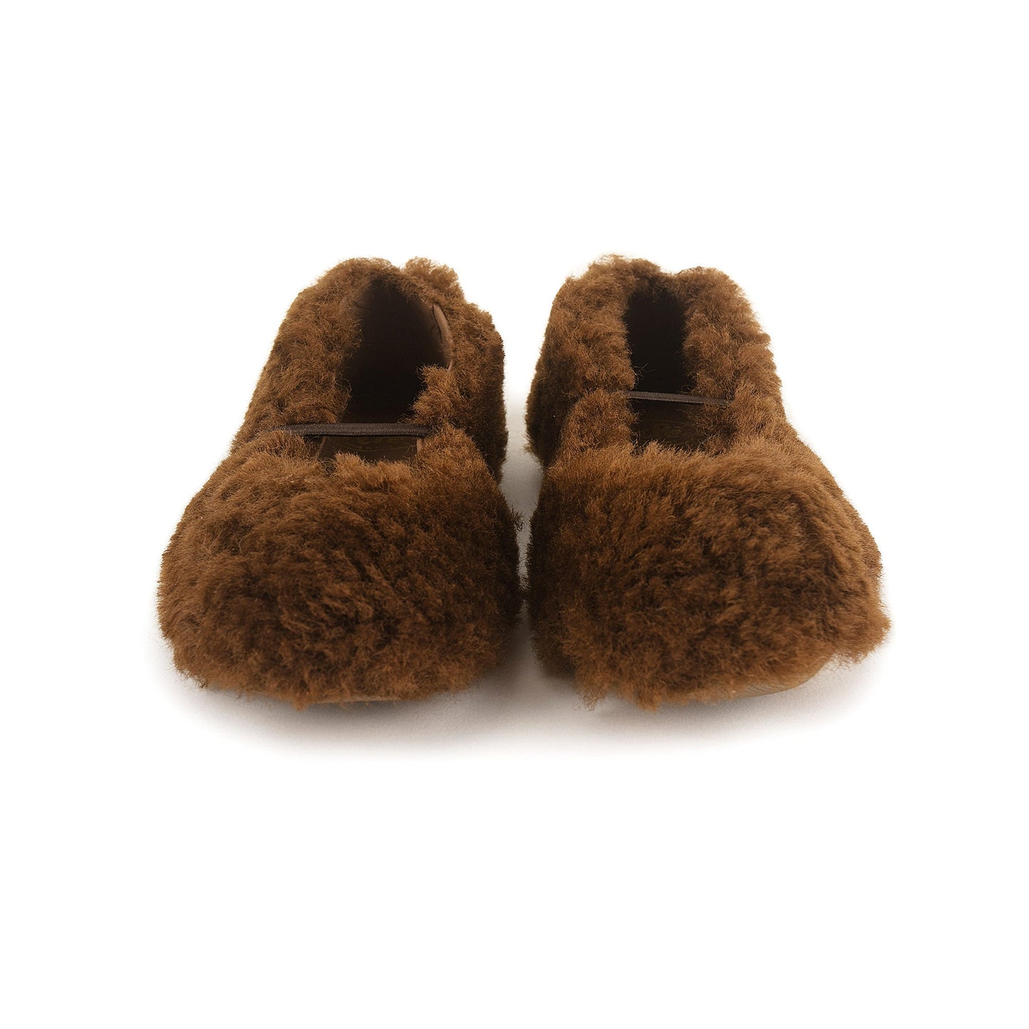 女童棕色毛绒芭蕾鞋