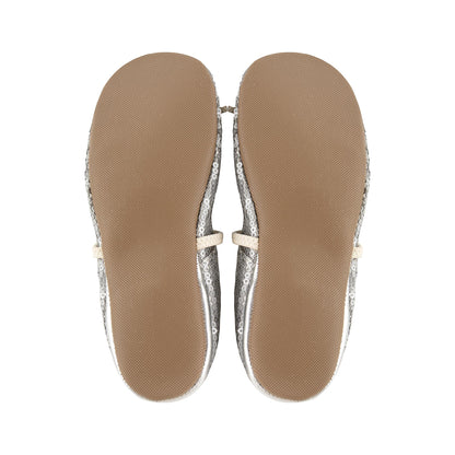 女童银色亮片芭蕾鞋