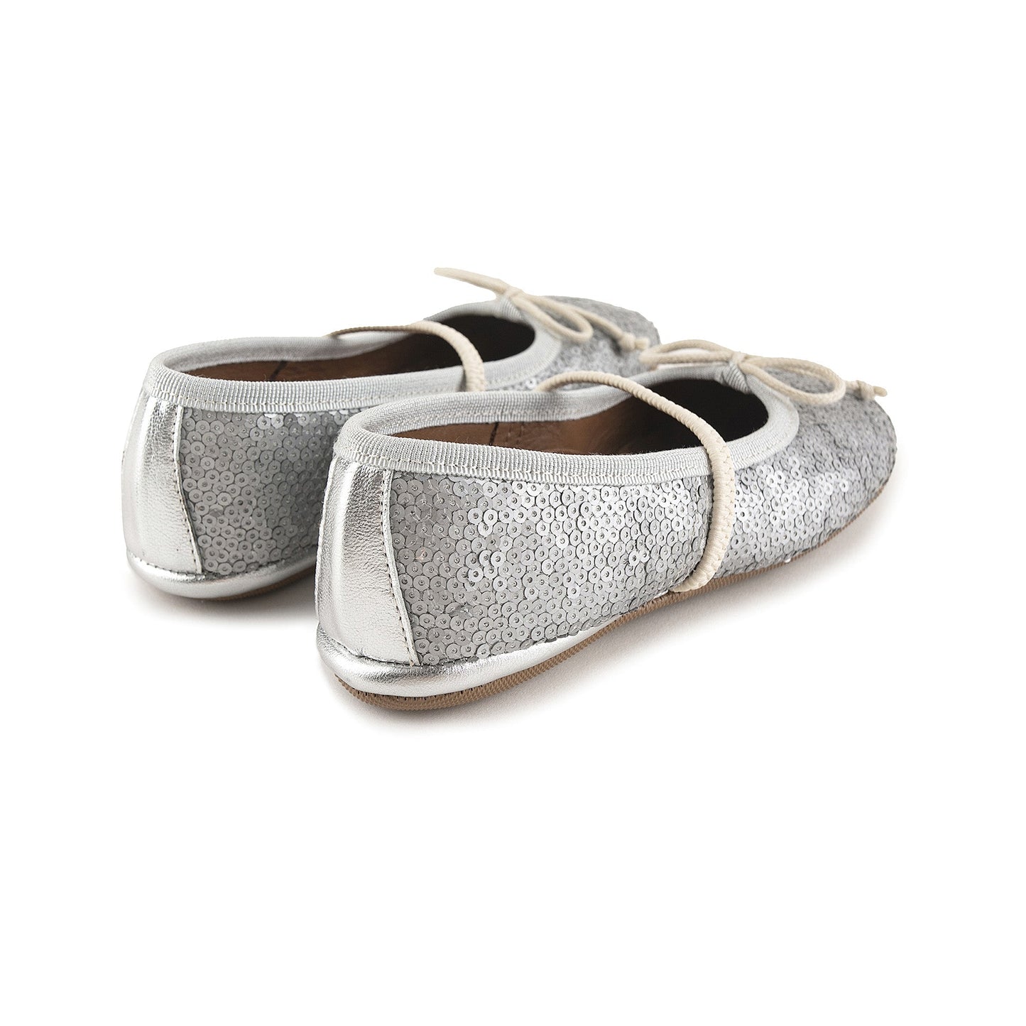 女童银色亮片芭蕾鞋