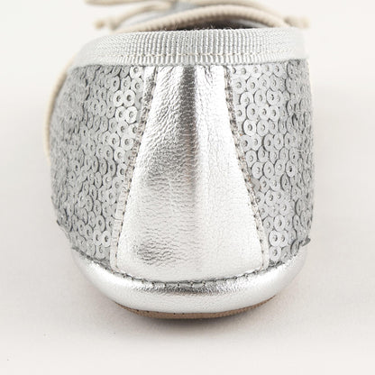 女童银色亮片芭蕾鞋