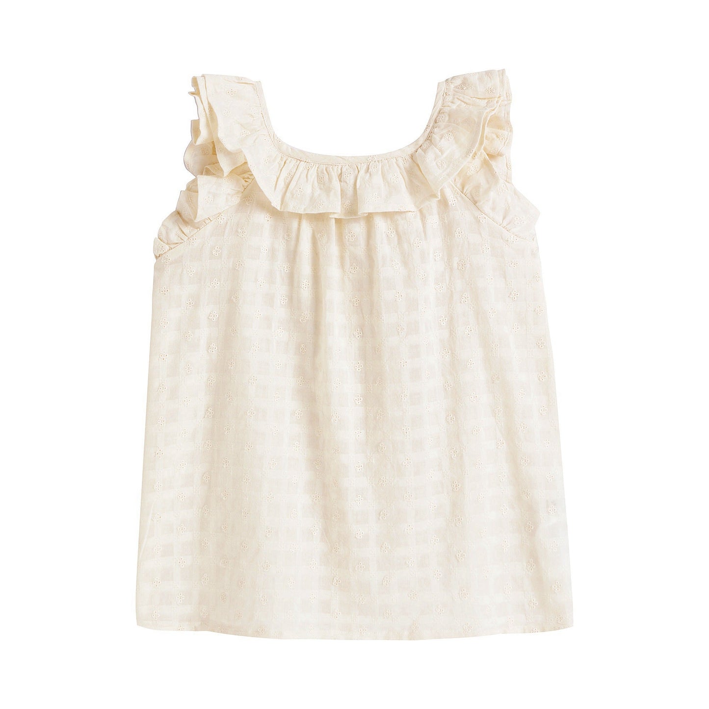 女婴白色棉连衣裙