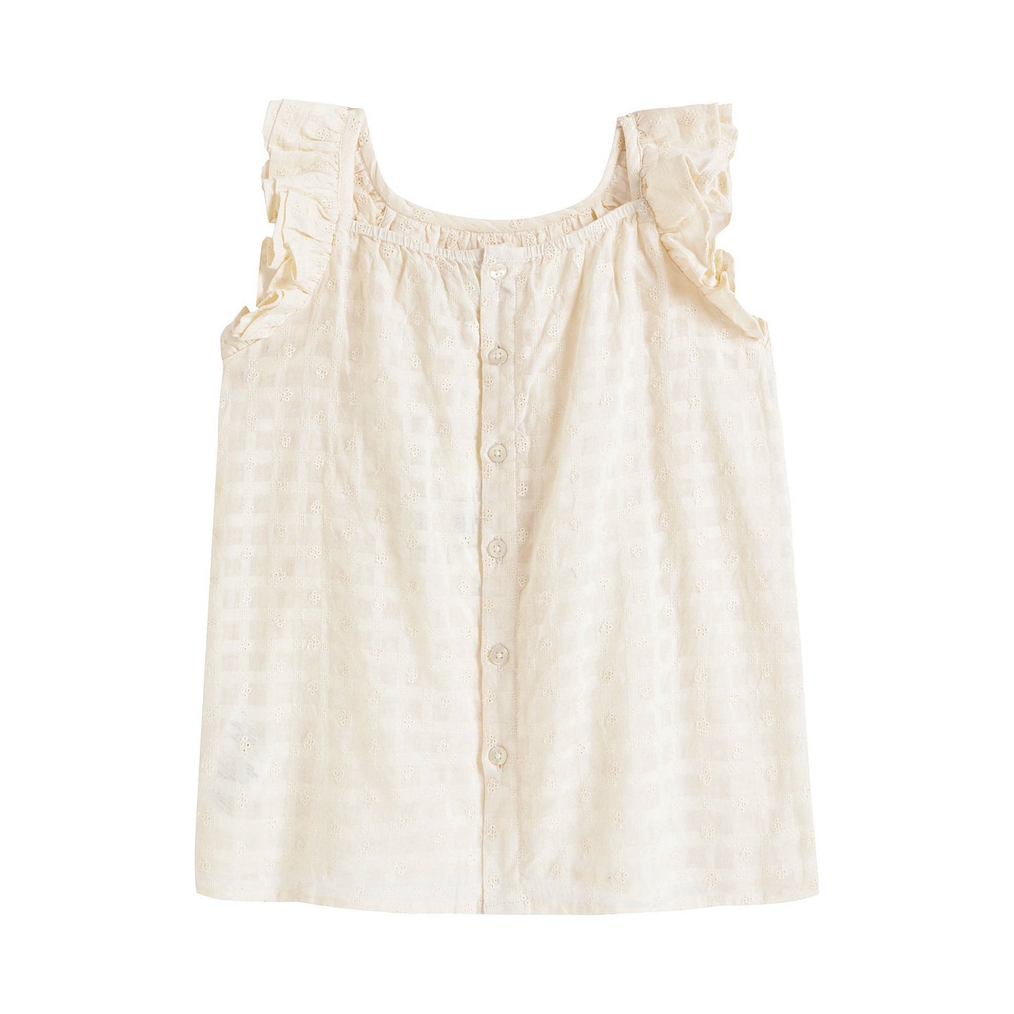 女婴白色棉连衣裙