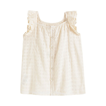 女婴白色棉连衣裙