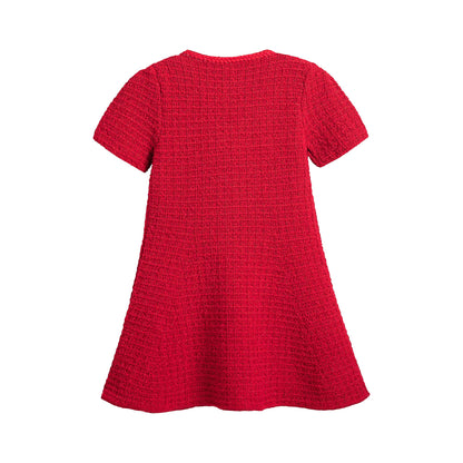 女童红色连衣裙