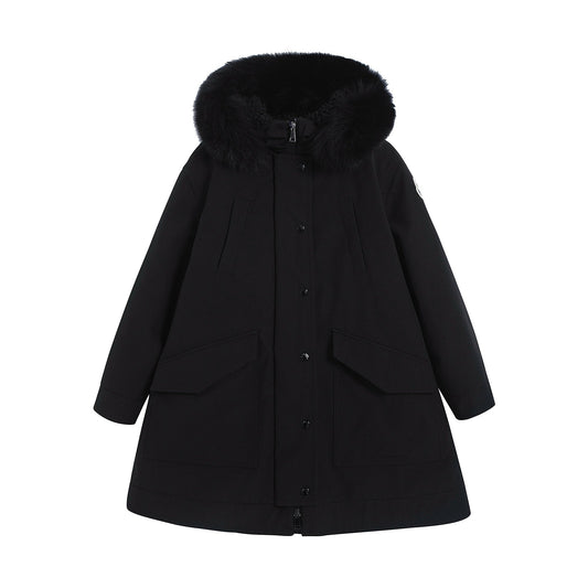 女童黑色"KAMELYA"羽绒外套