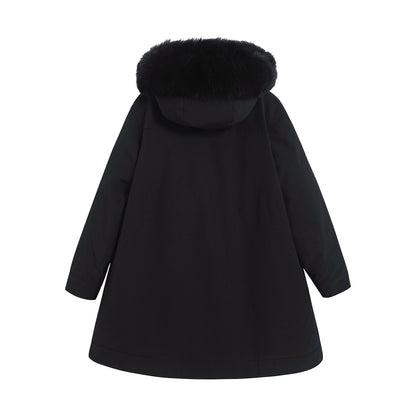 女童黑色"KAMELYA"羽绒外套