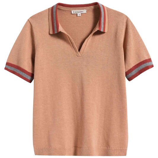 女童陶土色Polo衫