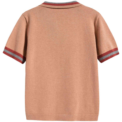 女童陶土色Polo衫