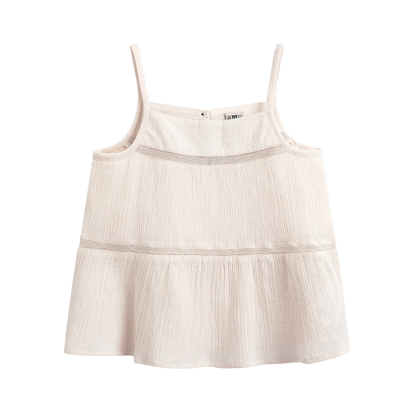 女童白色棉吊带上衣