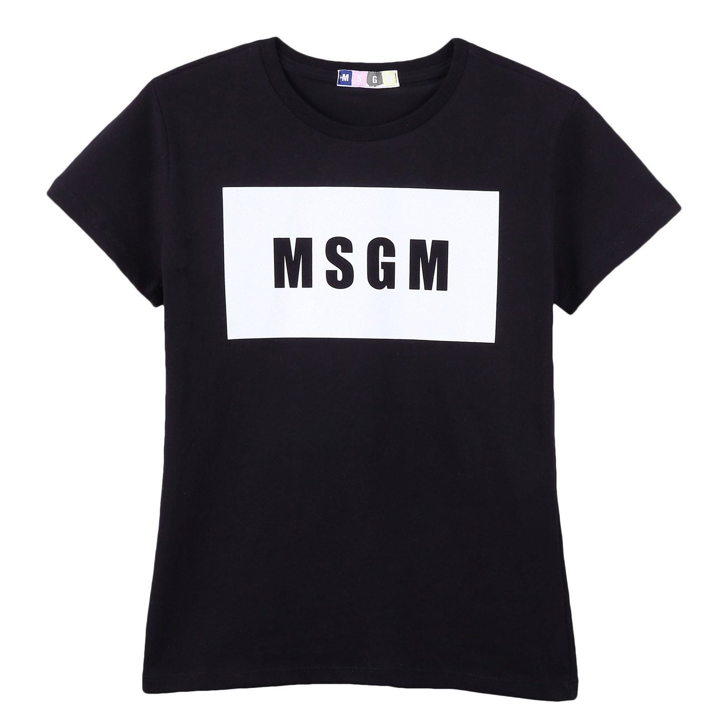 Boys Black Cotton Jersey T-Shirt With Black Brand Logo