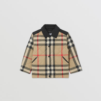 儿童米色格子棉服
