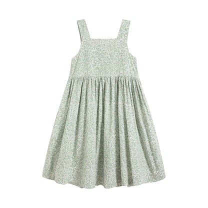 女童青色印花连衣裙