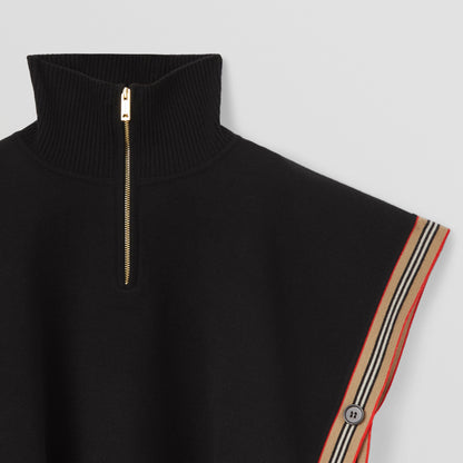 女童黑色羊毛斗篷