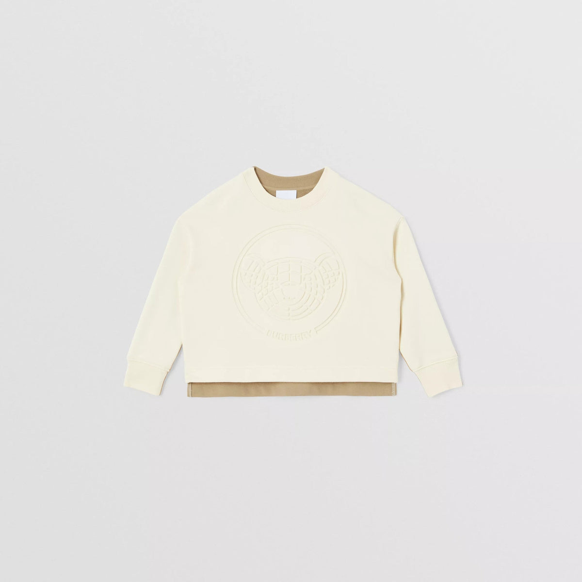 女童象牙白Logo棉卫衣