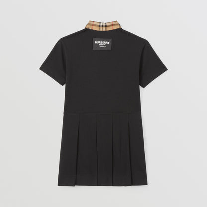 女童黑色Logo棉连衣裙