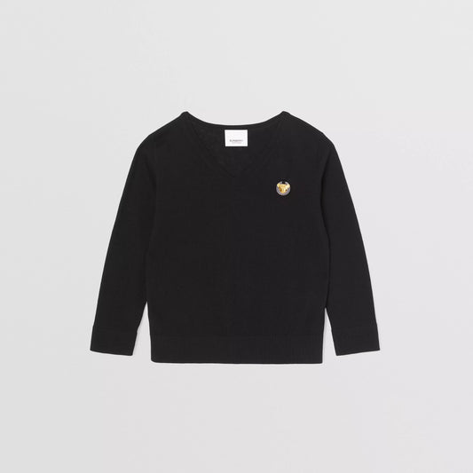 儿童黑色羊绒毛衣
