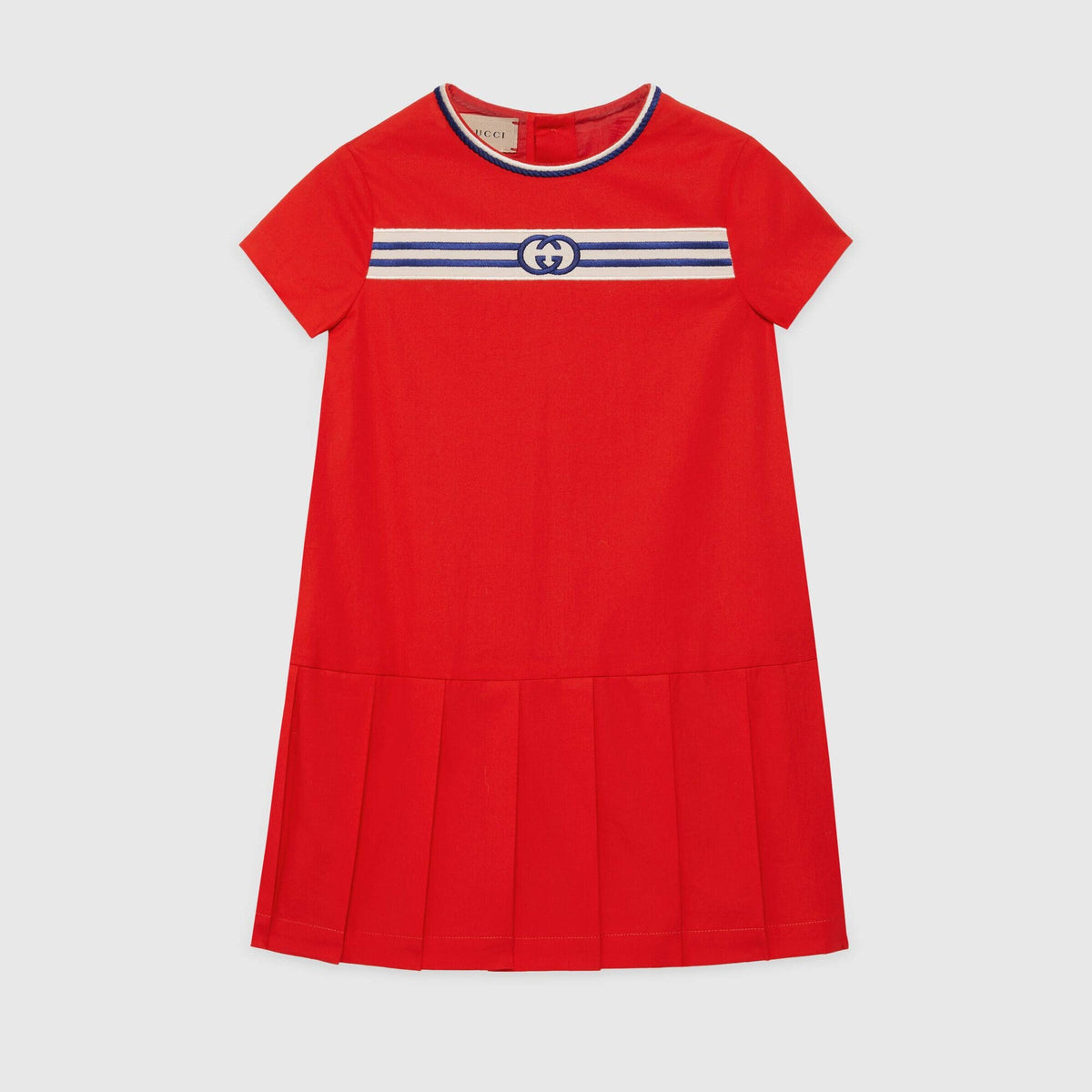 女童红色Logo棉连衣裙