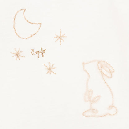 女婴象牙白星星&月亮棉T恤