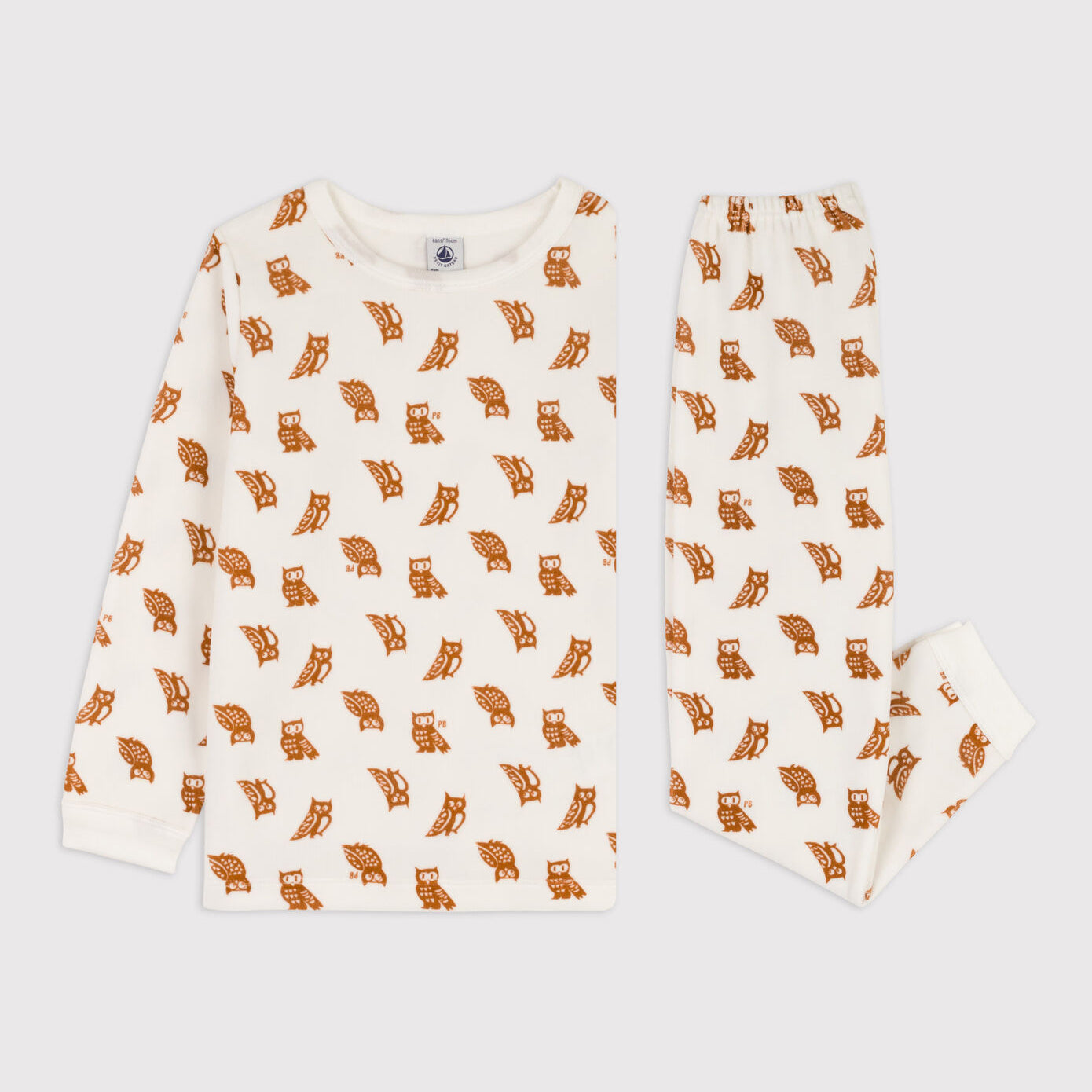 女童白色印花棉睡衣套装