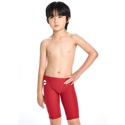 男童红色专业泳裤