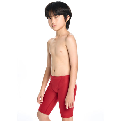 男童红色专业泳裤