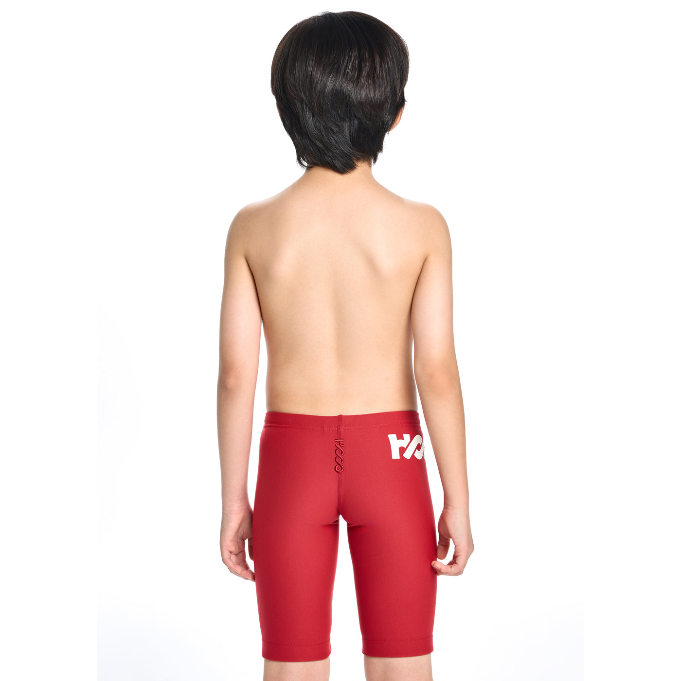 男童红色专业泳裤