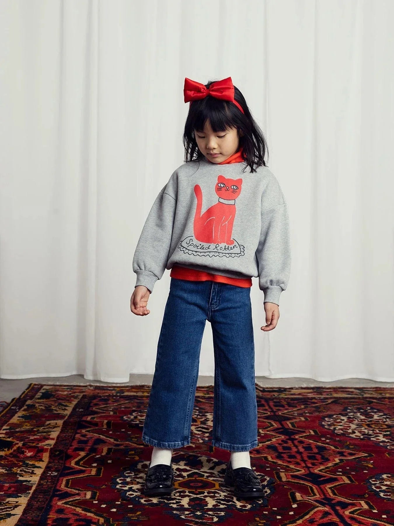 Mini Rodini Kids 猫咪卫衣（灰色）