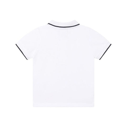 男童白色Logo棉Polo衫