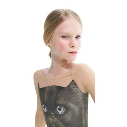 女童黑猫长袖芭蕾舞连体衣