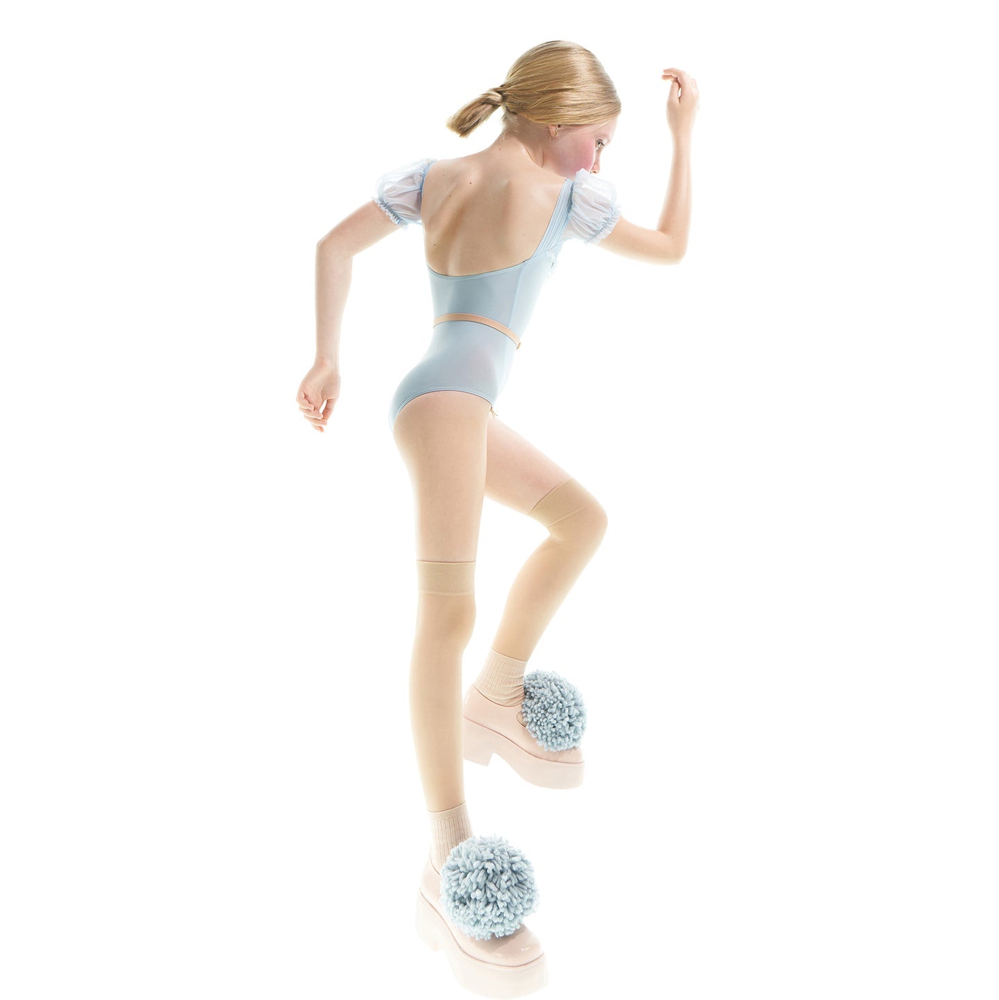 女童浅蓝色芭蕾舞连体衣