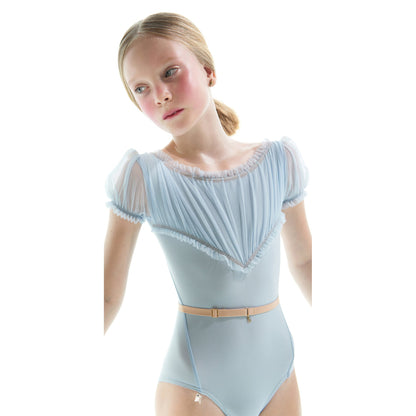 女童浅蓝色芭蕾舞连体衣