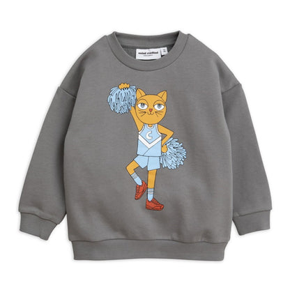 Boys & Girls Grey Cotton Cheercat Sweatshirt