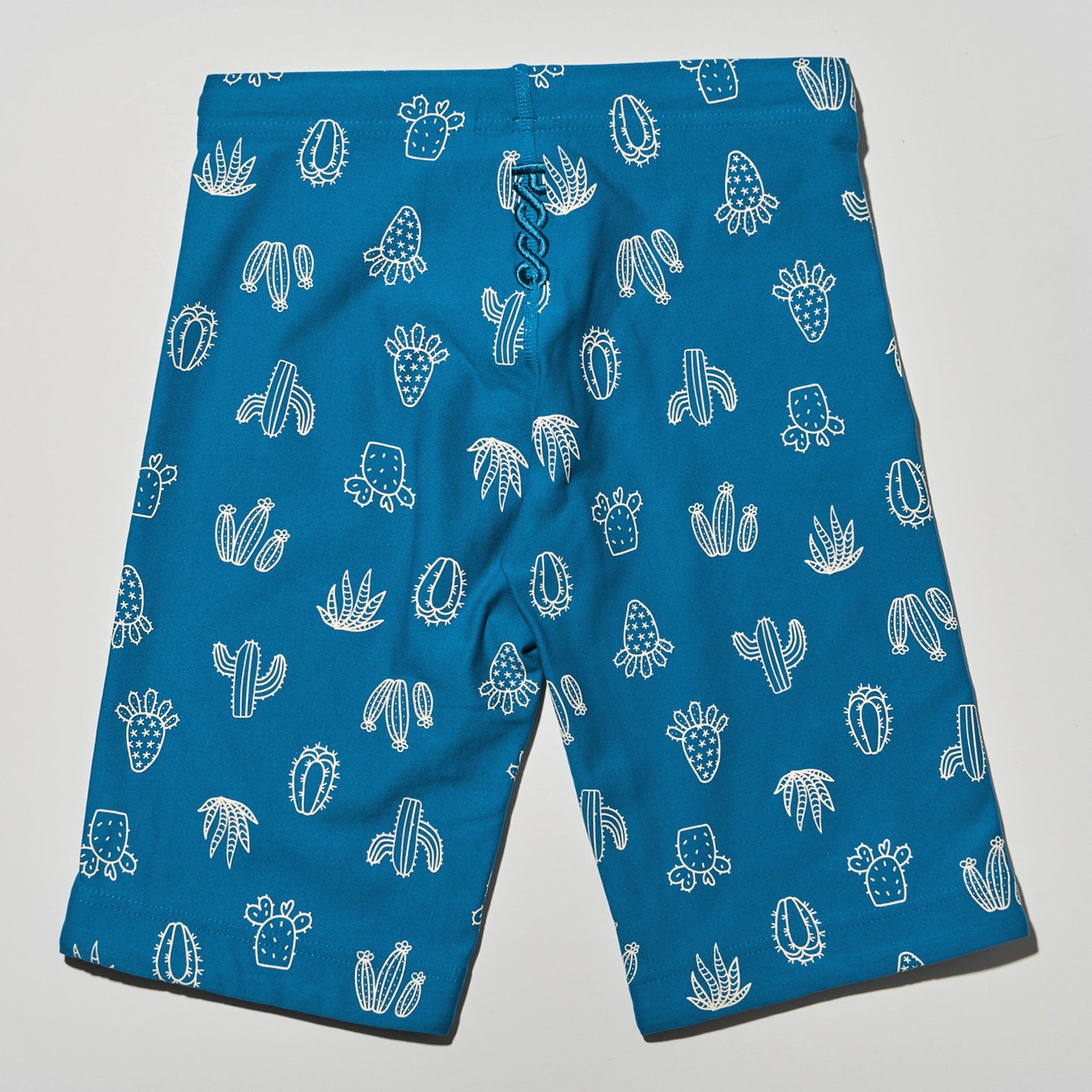 男童蓝色印花专业泳裤