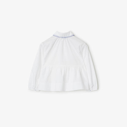 女童白色棉衬衫