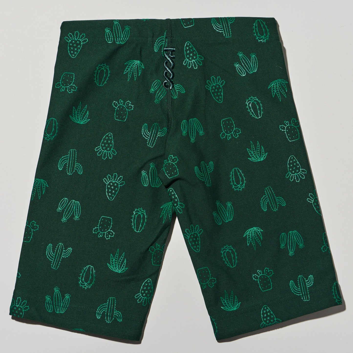 男童绿色印花专业泳裤