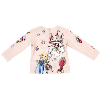 Baby Girls Pink Fancy Printed Cotton T-Shirt